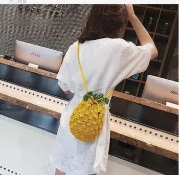  1 kom./lot Žene Svakodnevni plaža Slama ananas tkane torbe jedno rame torba ananas Crossbody torbe messenger torbe