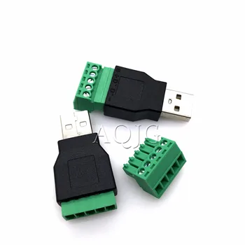  1 kom., USB 2.0 tipa A za muškarce /žene s 5-pin vijčanim priključkom USB-priključak sa ekrana USB2.0 za vijčanim stezaljkama vilice