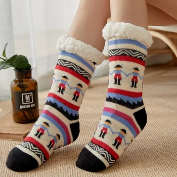  1 par jesensko-zimske нескользящих super kvalitetne udobne čarape za spavanje od mekom mikrofibra, mekane tople ženske čarape-papuče, Veličina 36-40