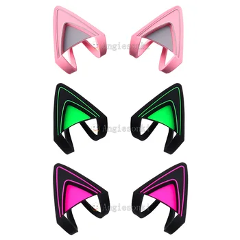  1 par mačji uši, ružičaste, ljubičaste, zelene, za slušalice RAZER Kraken V2 special /Kraken 2019 / Kraken TE /7,1 V2, slušalice
