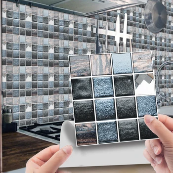  10ШТ Mozaik 3D Naljepnice Za Zid Kupatilo Kuhinja Samoljepljive Naljepnice Na Pločice Vodootporne Oznaka Proizvoda Za uređenje Doma