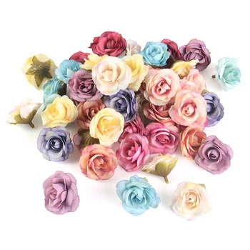  10ШТ Umjetne Ruže Cvijeće Svila Cvijet Glava Vjenčanje Kućnog tekstila Pribor DIY Rođendan Scrapbooking Zanat Cvjetni