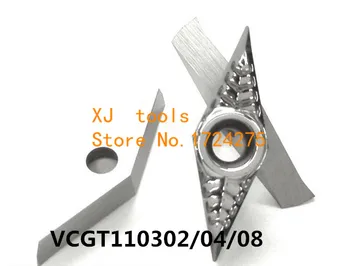  10шт VCGT110302 /VCGT110304 /VCGT110308 Tokarenje твердосплавные aluminijski umetci, Nož za nosač SVJCR / SVVCN, Pogodan za aluminij