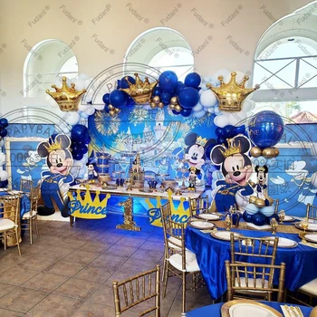  137 kom. Disney Mickey Crown Folija Baloni Гирлянда Luk Za Djecu Rođendan Dekoracija Dob 1-9 32 