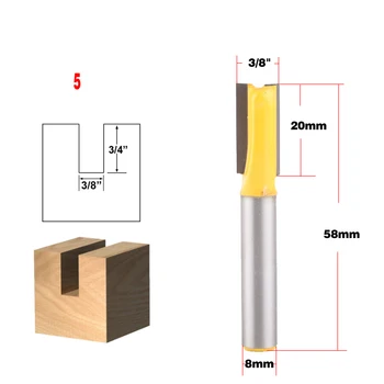  1PC 8 mm Spojni visoke kvalitete Izravno / Dado Skup bitova Glodanje 3.2,3.4,5,8,10,12,14,18,20 Alat za rezanje drveta promjera mm - Chwjw
