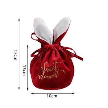  1pc Zec Čokolade Torbe Slatki Uskršnji Poklon Za Valentinovo Pakiranje Vreća za nošenje oko zglavka Kawai Duge Uši Baršun Nakit Organizator