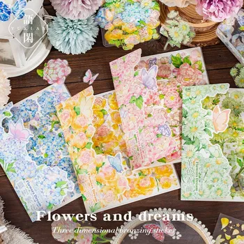  2 Lista Slatka Cvijet Naljepnica Paket Ins Stil Kreativni DIY Dnevnik Album Za Albume Dekorativna Naljepnica Kancelarijski Naljepnice