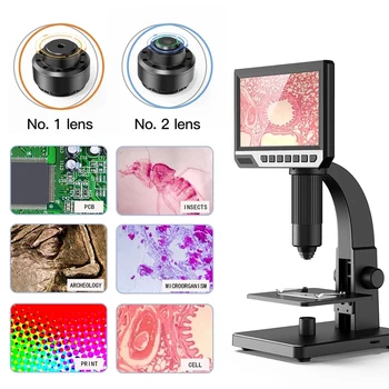  2000-ovčinjaka povećanje LCD digitalni mikroskop s dvije leće za mikrobiološki kompatibilnost sa Windows i Mac OS (7 inča)
