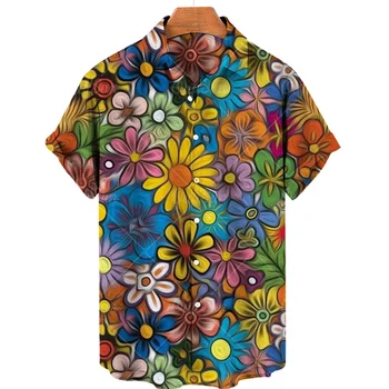  2022 Havajske Košulje u stilu Харадзюку, 3d Ulje na platnu, Cvjetni Print, Muške i Ženske Trendy Majice Kratkih Rukava, Košulje i Košulje Veličine Plus