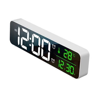  2022 Nove USB Elektronski Sat Led Mirror Alarm Društvene Zidni Glazbene Vječni Kalendar Sat