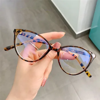  2022 Okvira za naočale, mačje oči Naočale okvira prozirne leće Ženske marke naočale, optički rimless kratkovidnost Prozirne uzorci za naočale