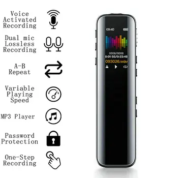  32 GB Аудиомагнитофон Mini Olovka za snimanje MP3 Music Player Digitalni Diktafon s Glasovnom Aktivacijom Snimanje zvuka Do 128 GB V39