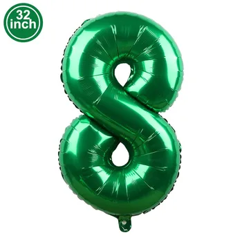  32-Inčni Zelenu Loptu s Velikim Brojevima 1 2 3 4 5 6 7 8 9 Dječji Loptu Na Dan Rođenja Broj Godišnjica Vjenčanja Figurica Голоб Balon