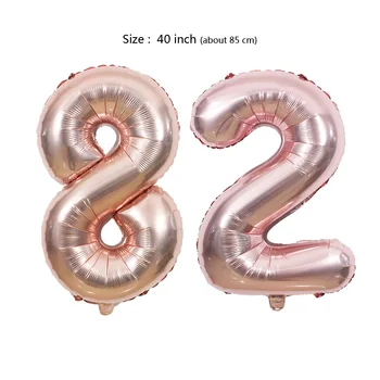  40 cm 80 81 82 83 84 85 balon rose gold srebrna godišnjica večernje uređenje 80-og 81. i 82-og 83. i 84-og 85. rođendan baloni