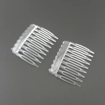  50 KOM 4,0 cm * 5,0 cm Mini 9 zubaca Prozirne Jednostavan Plastični Češljevi za Kosu za diy pribor za kosu, Prozirna Bijela bočna četka za DIY Crown
