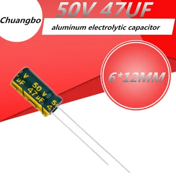  50 kom./lot Visoke kvalitete 50V47UF 50 47 μf 6*12 mm low ESR/impedancija высокочастотный aluminijski elektrolitski kondenzator