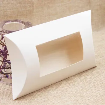  5pcs Crna Kraft-Papir i Transparentan Okvir Od PVC-a DIY Bistra Kraft-Papir Prozor Jastuk Kutija na Veliko