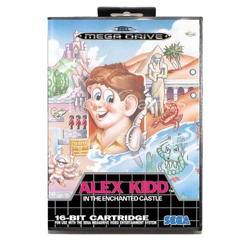  Alex Kidd sa kutijom sa Kutijom za 16 bitni igraće karte Sega MD za Mega Drive konzole za video Genesis