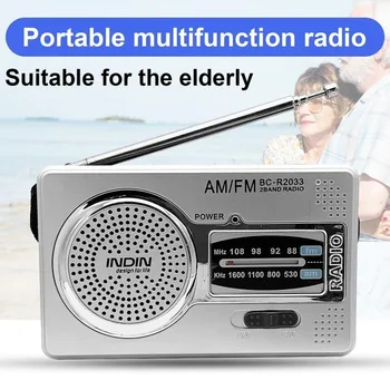  AM FM Radio Teleskopska Antena Puni Raspon Prijenosni Radio Klasicni FM Svijet Pocket Player za Starije R2033