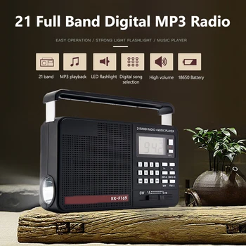  AM FM SW MP3 Player Digitalni Prikaz 21 Полнодиапазонный Radio Zvučnik Led Jaka Svjetiljka USB Punjenje Podržava TF Kartice