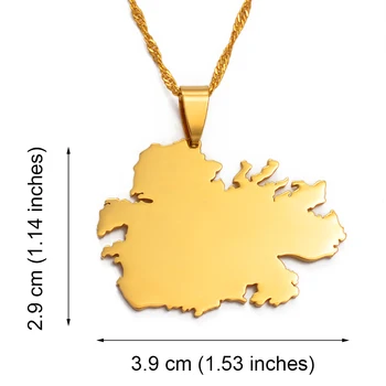  Anniyo Karta otoka Antigua Privjesak i Lanac Ogrlice Zlatne Boje Nakit #019521