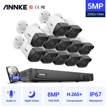  ANNKE 16CH 5MP H. 265 + HD PoE Mrežni Sustav za video nadzor 12 kom 2,8 MM IP67 Vanjske POE IP Kamere Plug & Play PoE Komplet Kamere