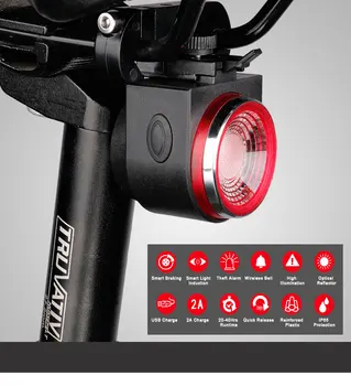  ANTUSI A8 Automatska Kočnica Stražnja svjetla Daljinski Biciklistička dugo Svjetlo Bežični Poziv Cestovni Bicikl Protuprovalni Alarmni sustav Loc MTB Lampa
