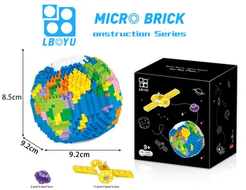  Balon Astronaut Planet Mikro Gradivni Blokovi DIY Prikupljeni Tvorac Mjesec Raketa Kozmonaut Zemlja Mini Opeke Figurice Igračke
