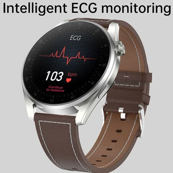  Bežični Punjenje EKG Pametni Sat 390*390 Puni Zaslon Osjetljiv na dodir Revolving Kruna IP68 Vodootporan Bluetooth Poziv Smartwatch 100 + Brojčanik