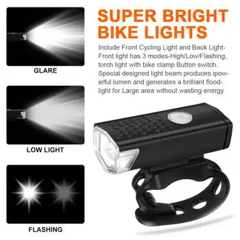  Biciklistička Svjetlo Prednji USB Punjiva Lampa Biciklistička Lampe Biciklistička Svjetiljku dugo Svjetlo Biciklistička Svjetlo Svjetiljke Pribor Za Bicikle