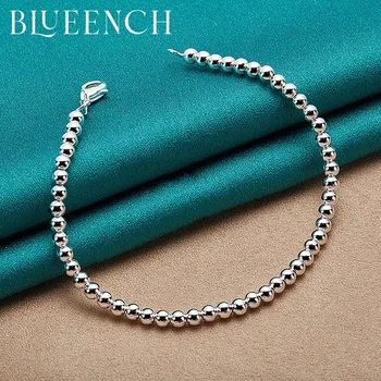  Blueench Srebra 925 Male Okrugle Perle Jednostavan Narukvica Za Žene I Muškarce Casual Moda Šarm Nakit