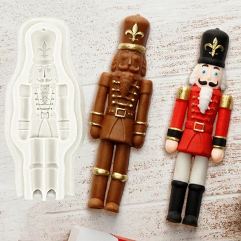  Božićni Vojnik Stražar 3D Silikonska Forma Svijeća Šećer Zanat DIY Vojnika Čokoladni Kolač Kalup Kuhinja za Pecivo Ukras Alat