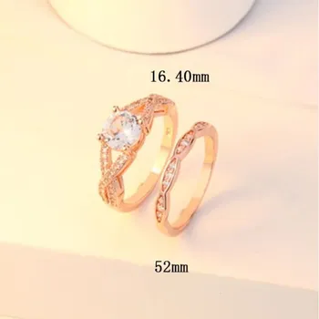  CC Par Prstenova Za Žene Zaljubljene Svadbeni Nakit Vjenčano Prstenje Postavlja Klasični Kubni Cirkonij Ringen Bijoux Femme CC2162