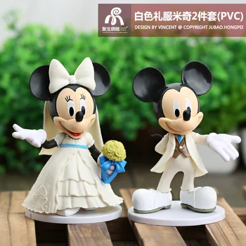  Disney Crtani Anime Bijelu Haljinu Mickey I Minnie Mouse Par Svadbena Torta Dekoracije Za Pečenje Lutke Figurice Model Igračke