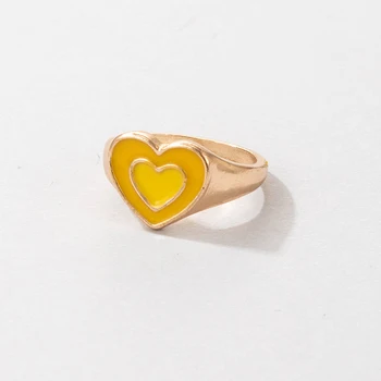  Docona Ovjes Ljubav Srce Para Prsten za Žene i Muškarce Šarene Kapi Ulja Yin Yang Metalni Prsten za Vjenčanje Nakit Za Ljubitelje Poklon prstenje