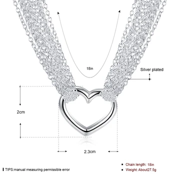  DOTEFFIL Ogrlice od 925 Sterling Srebra za Žene, Многолинейное Ogrlica sa Privjesak u obliku Srca, Ogrlice, Ženska Moda, Nakit, Tvornička Cijena