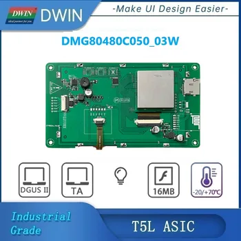  DWIN 5,0 Inča, 800x480 TFT LCD Zaslon Modul Komercijalni HMI TN TTL/RS232 Dodirna pločica Za Arduino DMG80480C050_03W