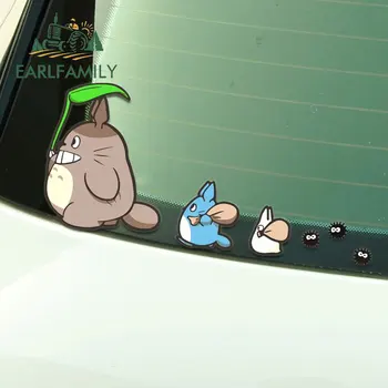  EARLFAMILY 13 cm Totoro Zabavne Naljepnice Automobile Anime Prozora Naljepnica Na Nosače Grafiti Motocikl Campervan Vodootporan Auto Oprema