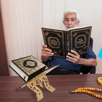  Eid Mubarak Drveni Rezbareni Bookshelf Za Stalak Za Čitanje Kur ' Ana Držač Islam Muslimanski Ramazan Ukras Kuće Vjerski Prikaz Štand