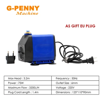  G-penny 1.2 KW ER11 220 vretena motora s vodenim hlađenjem 400 Hz CNC 4 kom. ležajevi i 1.5 KW QL Inverter i 65 mm nosač i 75 Vata, Vodena pumpa