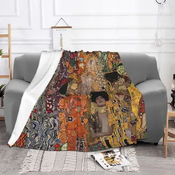  Gustav Klimt Фланелевое Deka Obitelj Tri Dobi Žene Strašan Deka Deka za Kuću 200x150 cm Prekrivač