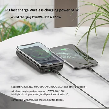  HOCO Power Bank 10000 mah Bežični Punjač Powerbank 22,5 W Vanjska Baterija Za iPhone 14 13 12 Pro Max