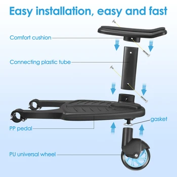  Hodanje kolica, kolica za Hodanje nogu Univerzalni Sjedi stoji Prijenosni praktično i sigurno Pribor za dječjim kolicima (2-6 godina, 25 kg)