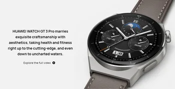  HUAWEI WATCH GT3 PRO Sportske Pametni sat Huawei Watch uz dugo trajanje baterije/Poziv na Bluetooth/Analiza EKG 46 mm Sivi Kožni remen