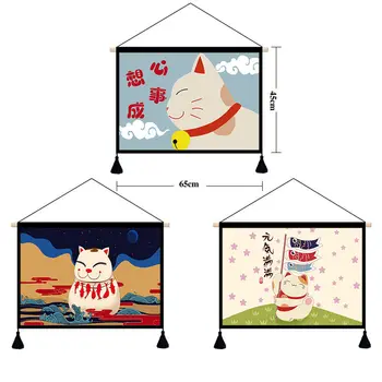  Japanski Fortuna Mačka Pomicanje Zidne Slike Umjetnost Soba Dekor-Platna Ukras Shop Spavaća Soba Dnevni Boravak Wall Art Anime