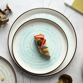  Japanski i korejski 8-inčni i 10-inčni mikrovalna pećnica, подглазурная keramičke pirinčana tanjur za kućnu hotela, kreativno okrugli tanjur za sashimi