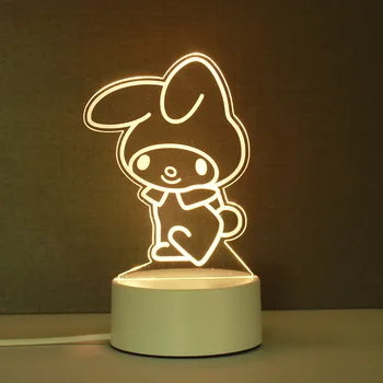  Kawai 3D Stereo noćno svjetlo Cinnamoroll My Melody Куроми Санрио Kitty Pikachu Slatka Lutka Anime Lik Poklon Igračke za Djecu