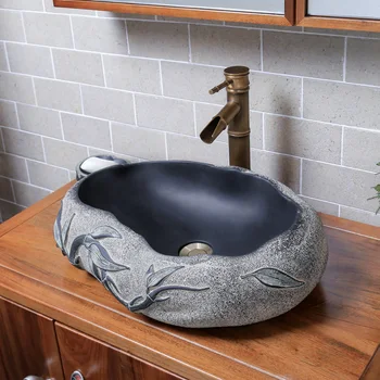  Kineski имитационный kameni umivaonik umivaonik kupaona wc kreativna umjetnost u obliku školjke iznad pulta mini mali umivaonik lw01016437
