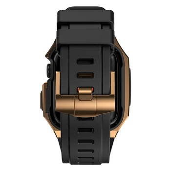  Komplet za izmjenu remena za Apple Watch 8 7 45 mm Kućište od nehrđajućeg Čelika za iWatch Series 6 SE 5 4 44 mm Skup резинок od fluora