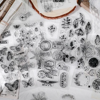  Leptir Mjesec ostavlja Ukrase pečat Silikon prozirni guma marke za pribora za scrapbooking starinski standard DIY ispis